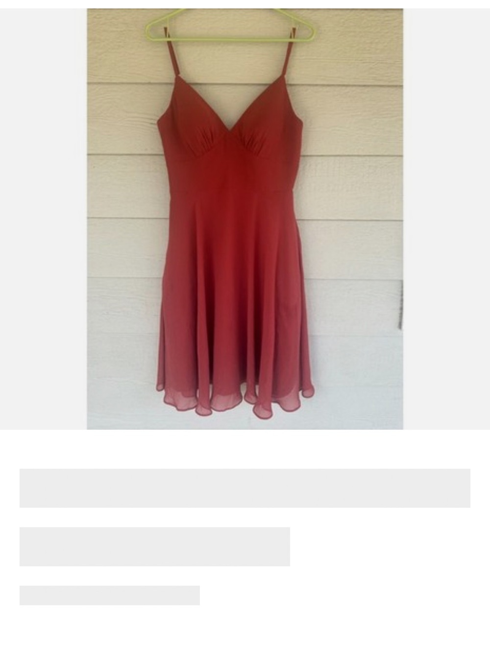 Azazie Rust Red Spaghetti Strap V-Neck Dress